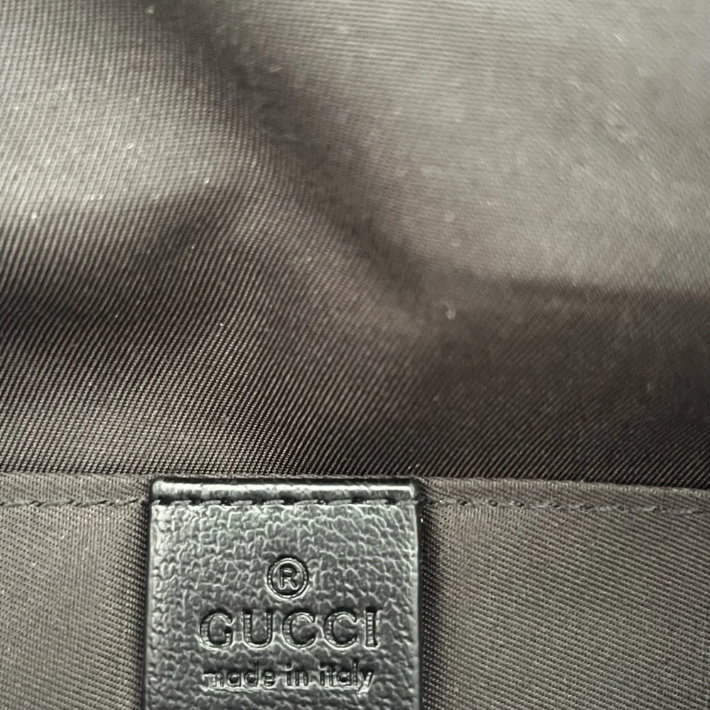 Gucci GG Black Diaper Baby Bag Canvas/Leather Trim w/Changing Mat